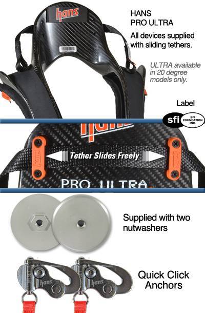Stilo HANS ZERO Device - 30 Degree - SFI - Quick Click - Medium